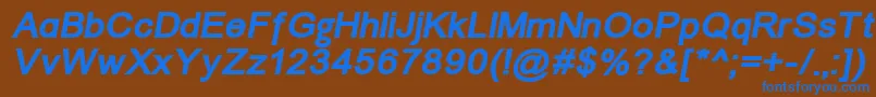 Un866bi-fontti – siniset fontit ruskealla taustalla