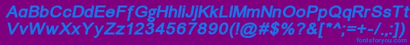 Un866bi Font – Blue Fonts on Purple Background