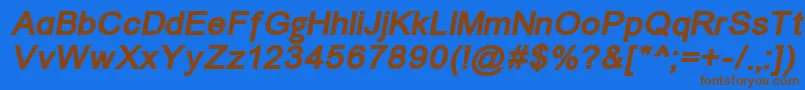 Un866bi Font – Brown Fonts on Blue Background