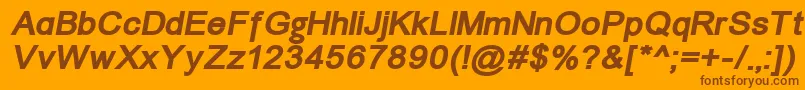 Un866bi Font – Brown Fonts on Orange Background
