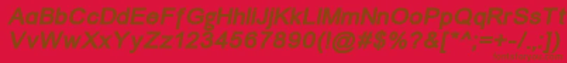 フォントUn866bi – 赤い背景に茶色の文字