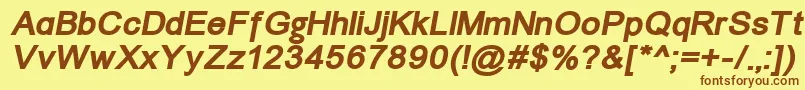 Un866bi Font – Brown Fonts on Yellow Background