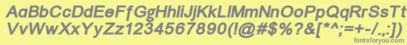 Czcionka Un866bi – szare czcionki na żółtym tle