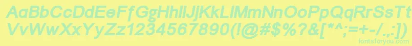 Un866bi Font – Green Fonts on Yellow Background