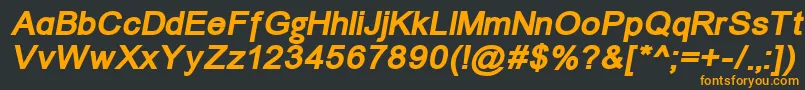 フォントUn866bi – 黒い背景にオレンジの文字