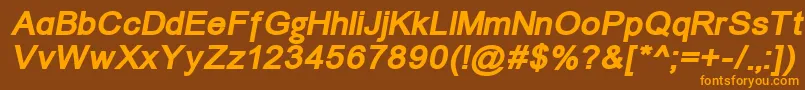 Un866bi-fontti – oranssit fontit ruskealla taustalla