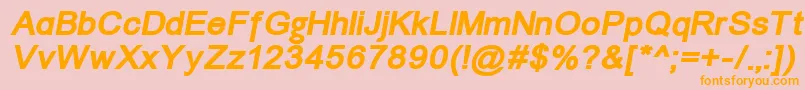 Czcionka Un866bi – pomarańczowe czcionki na różowym tle