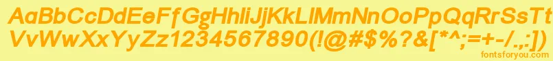 Шрифт Un866bi – оранжевые шрифты на жёлтом фоне