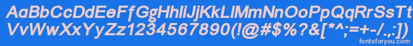 Un866bi-fontti – vaaleanpunaiset fontit sinisellä taustalla