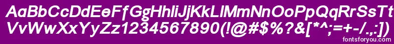 Un866bi-Schriftart – Weiße Schriften auf violettem Hintergrund