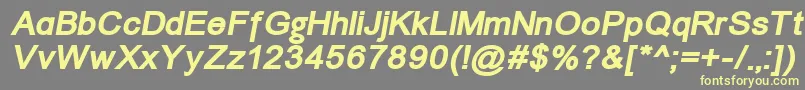 Un866bi Font – Yellow Fonts on Gray Background