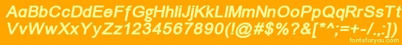 フォントUn866bi – オレンジの背景に黄色の文字