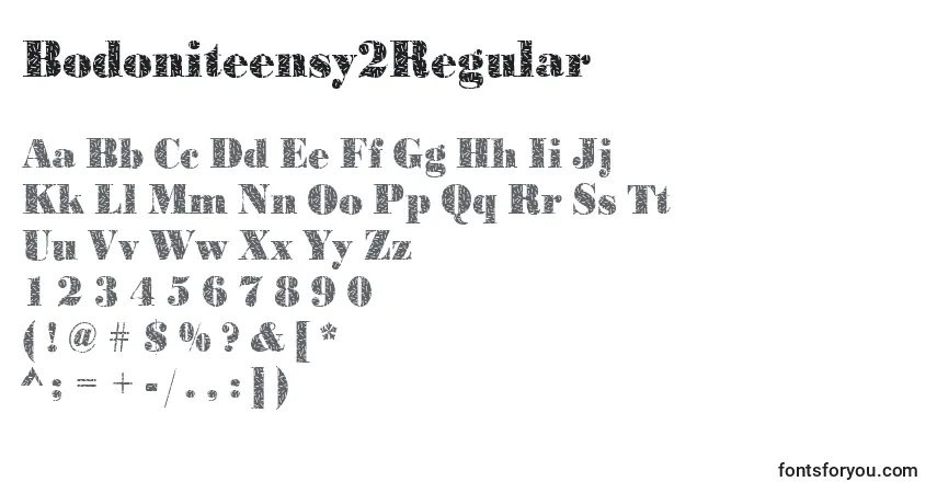 Czcionka Bodoniteensy2Regular – alfabet, cyfry, specjalne znaki