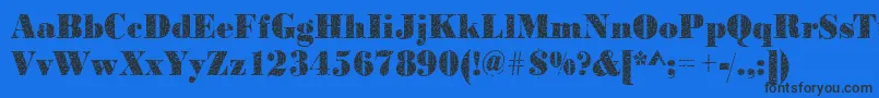 フォントBodoniteensy2Regular – 黒い文字の青い背景