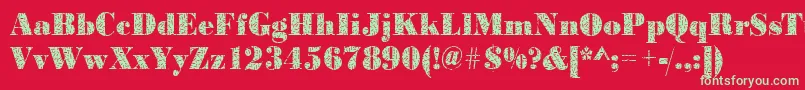 Bodoniteensy2Regular Font – Green Fonts on Red Background