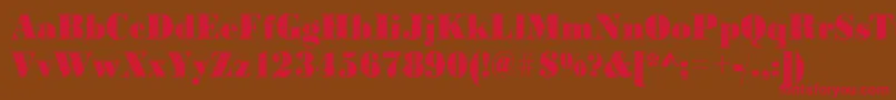 Bodoniteensy2Regular Font – Red Fonts on Brown Background