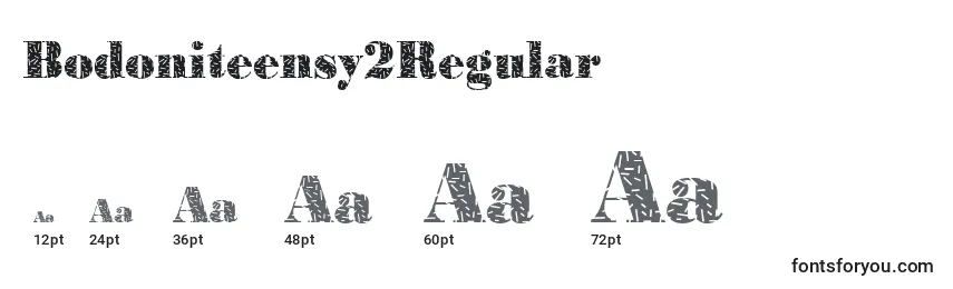 Размеры шрифта Bodoniteensy2Regular