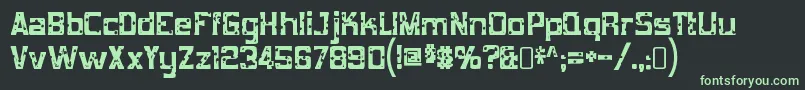 MobconcreteRegular Font – Green Fonts on Black Background