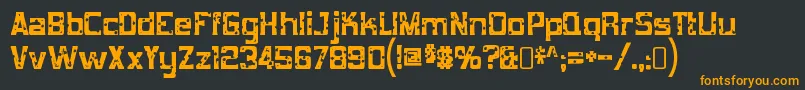 フォントMobconcreteRegular – 黒い背景にオレンジの文字