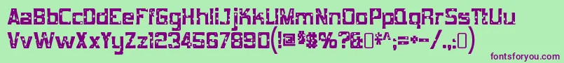 Шрифт MobconcreteRegular – фиолетовые шрифты на зелёном фоне