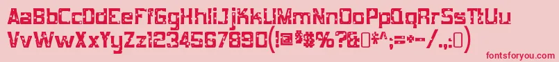 MobconcreteRegular-Schriftart – Rote Schriften auf rosa Hintergrund