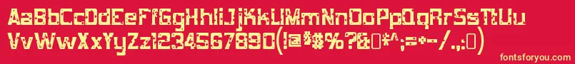 MobconcreteRegular Font – Yellow Fonts on Red Background