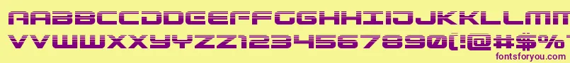 Gunshiphalf Font – Purple Fonts on Yellow Background