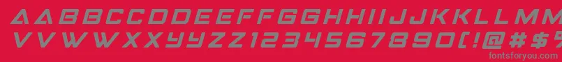 フォントStrikefightertitleital – 赤い背景に灰色の文字