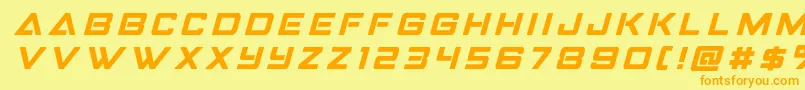 Strikefightertitleital Font – Orange Fonts on Yellow Background