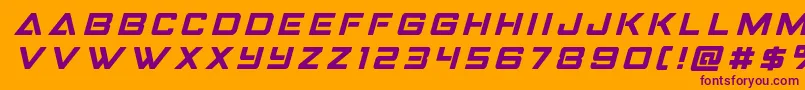 Strikefightertitleital Font – Purple Fonts on Orange Background