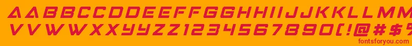 Strikefightertitleital Font – Red Fonts on Orange Background