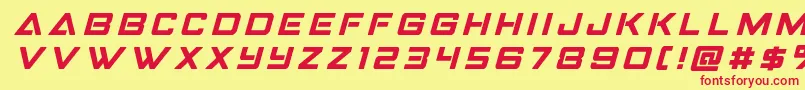 Strikefightertitleital Font – Red Fonts on Yellow Background