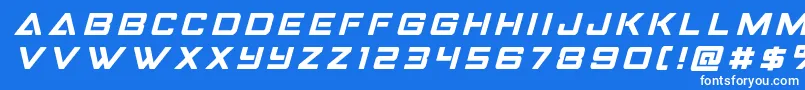 Strikefightertitleital Font – White Fonts on Blue Background