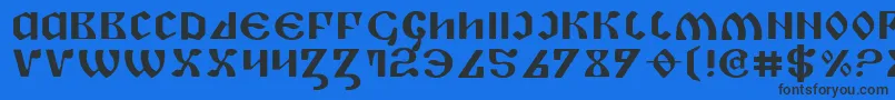 PiperPieExpanded Font – Black Fonts on Blue Background