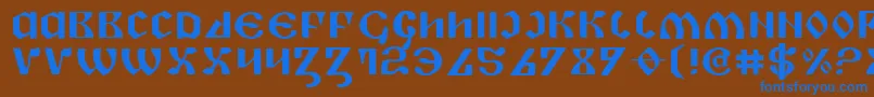 PiperPieExpanded Font – Blue Fonts on Brown Background