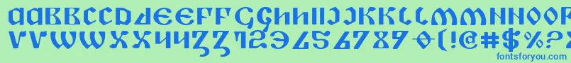 PiperPieExpanded-fontti – siniset fontit vihreällä taustalla