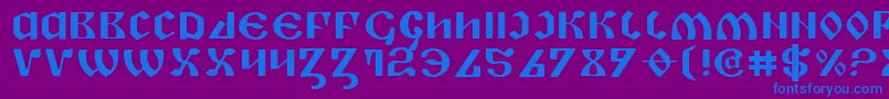 フォントPiperPieExpanded – 紫色の背景に青い文字