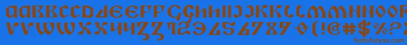 PiperPieExpanded Font – Brown Fonts on Blue Background
