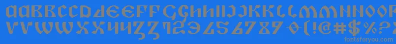 フォントPiperPieExpanded – 青い背景に灰色の文字