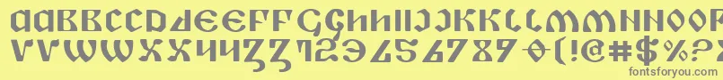 フォントPiperPieExpanded – 黄色の背景に灰色の文字
