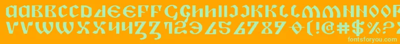 PiperPieExpanded-Schriftart – Grüne Schriften auf orangefarbenem Hintergrund