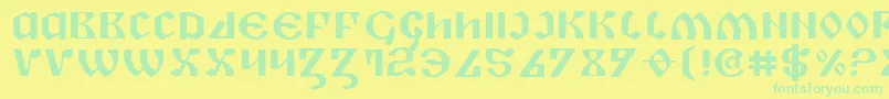PiperPieExpanded Font – Green Fonts on Yellow Background