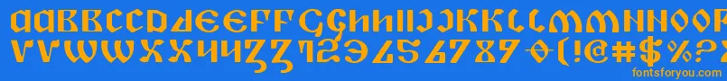 PiperPieExpanded Font – Orange Fonts on Blue Background