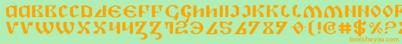 PiperPieExpanded Font – Orange Fonts on Green Background