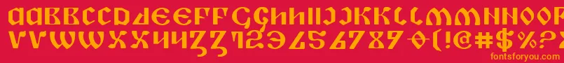 Шрифт PiperPieExpanded – оранжевые шрифты на красном фоне