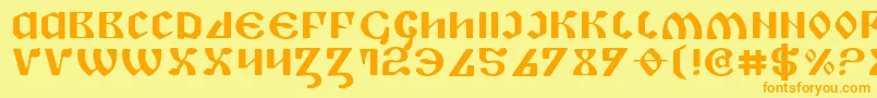 PiperPieExpanded Font – Orange Fonts on Yellow Background