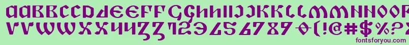 フォントPiperPieExpanded – 緑の背景に紫のフォント