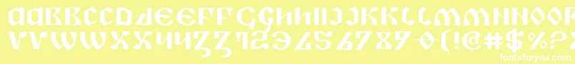 PiperPieExpanded-fontti – valkoiset fontit keltaisella taustalla