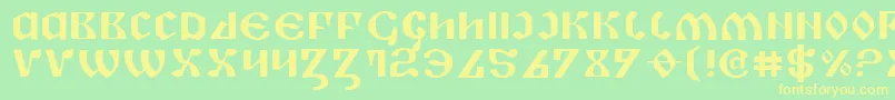PiperPieExpanded Font – Yellow Fonts on Green Background