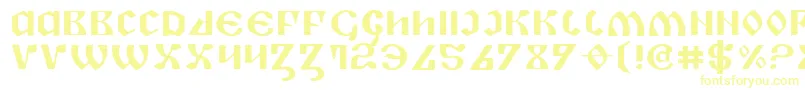 PiperPieExpanded-Schriftart – Gelbe Schriften auf weißem Hintergrund